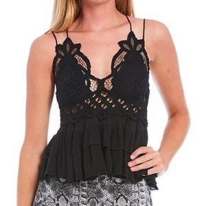 Free People Adella Top in Black XS
